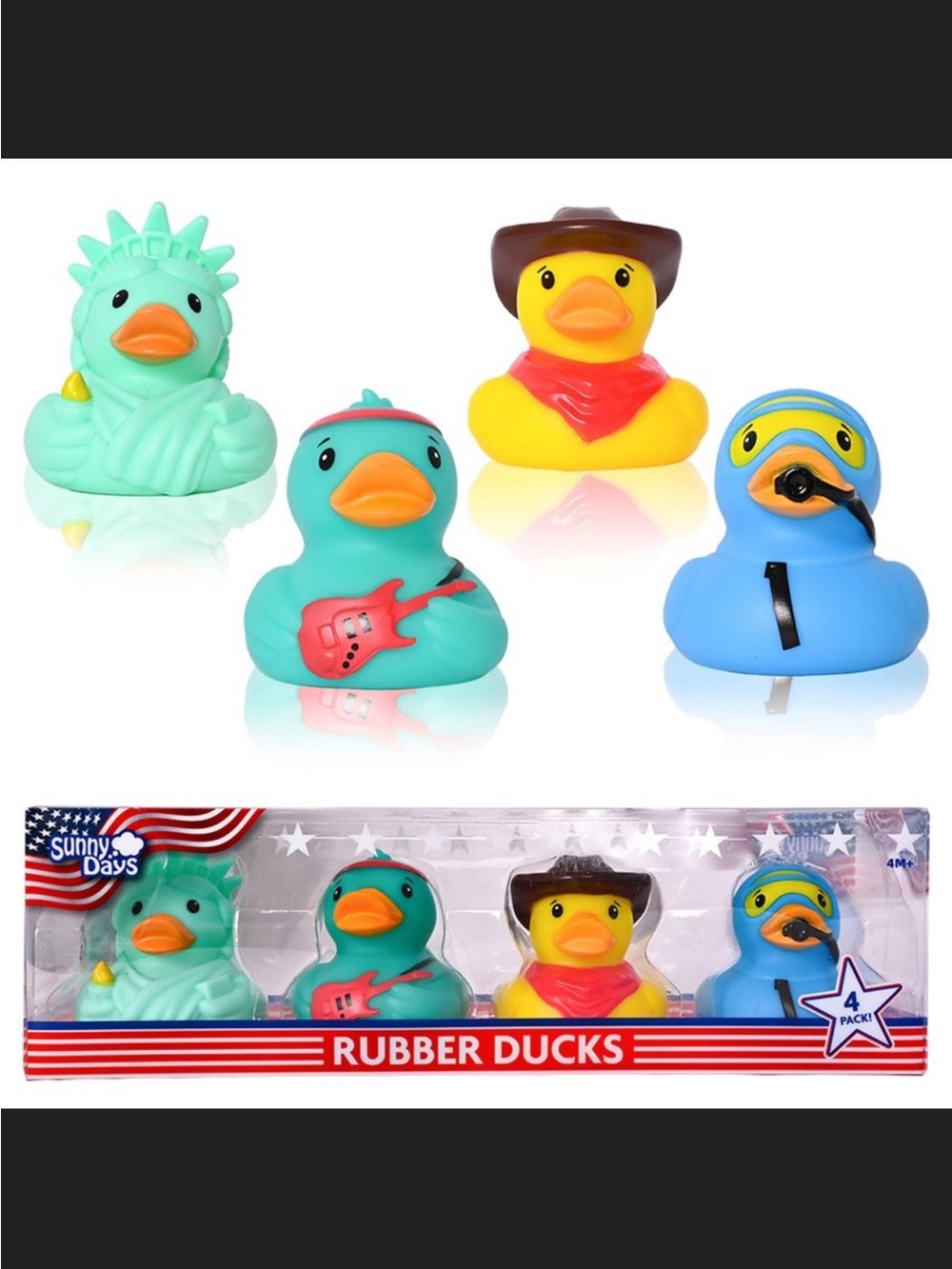 Sunny Days 4-Pack Rubber Ducks NWT